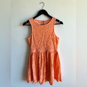 Peach Summer Flower Dress | Size M